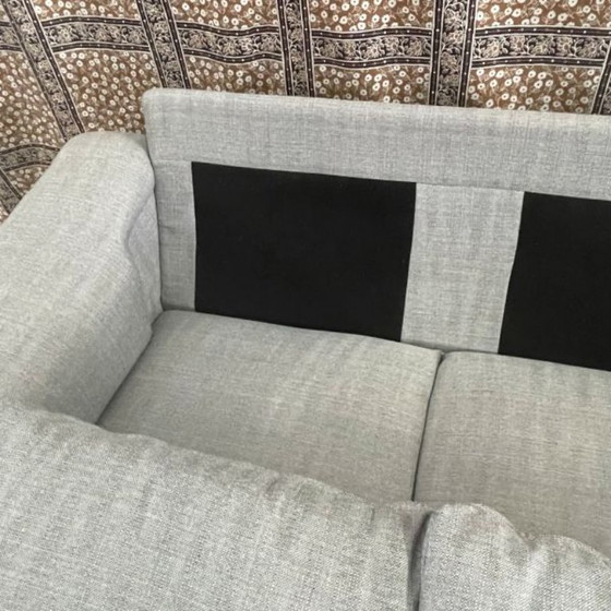 Image 1 of 3-Zits bank lichtgrijze stof
