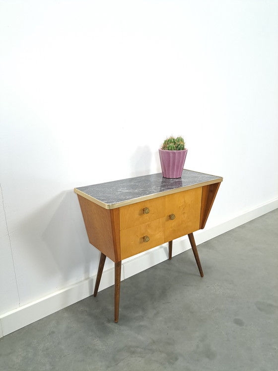 Image 1 of 1950s Cabinet With Drawers And Formica Top Vintage