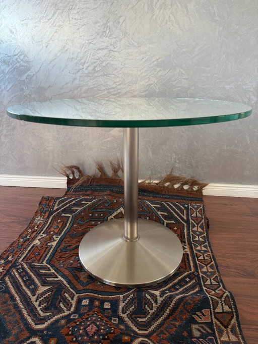 1 Round glass side table