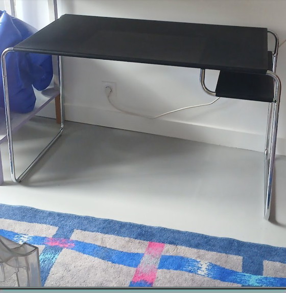 Image 1 of Vintage Habitat Desk from the 1980s, Tubular Steel, Very Good Condition, Black and Silver