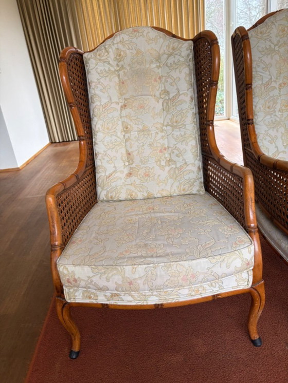 Image 1 of 2 Poltrona Giorgetti Bamboo Wingback anni '70