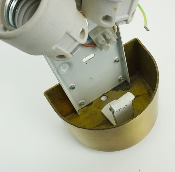 Image 1 of no. 2 of 2 - mid century modern SCONCE wall lamp lustrous glass shell shape hollywood regency style