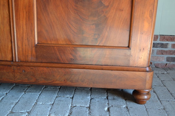 Image 1 of Antieke mahonie houten kledingkast, garderobekast.