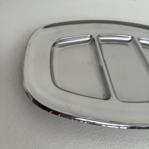 Alessi Servierschüssel aus Edelstahl mit 3 Fächern