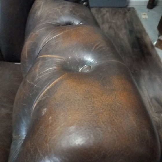 Ooorfauteuil of Wingchair Vintage George III Stijl – Wood, Leather (photo 10 of 14)