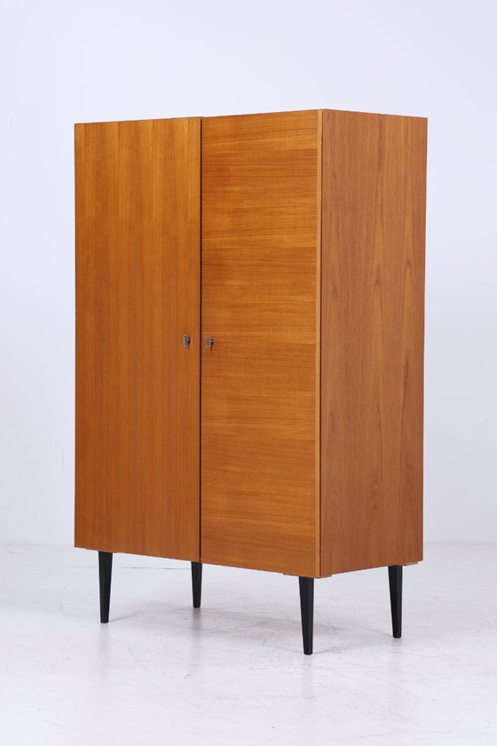 Image 1 of Armadio vintage in teak | Armadio per biancheria di metà secolo | Armadio anni '60 | con 2 appendiabiti #07-19