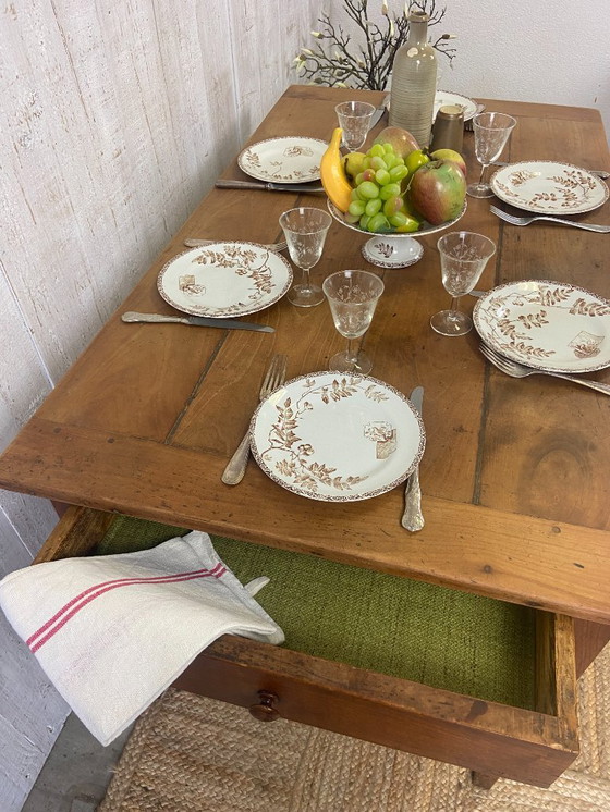 Image 1 of Antique farmhouse table 133x76cm