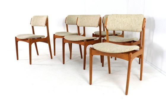 Image 1 of Ensemble de 6 chaises Erik Buch pour O.D. Mobler modèle 49 vintage