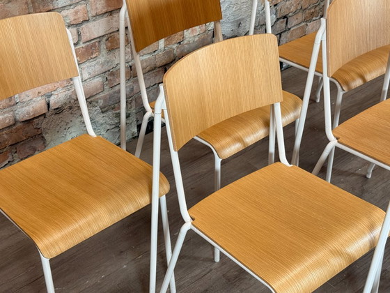 HAY Petit Standard Set of 6 - Wood/White | Daniel Rybakken, Dining chairs, Metal, Brown (photo 10 of 15)