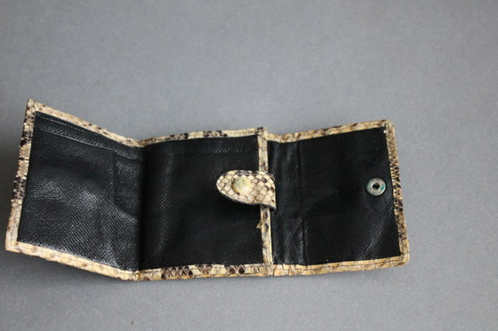 Image 1 of Seltene alte Handtasche Theatertasche Handgelenk mit Portemonnaie Schlangenleder