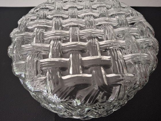 Image 1 of 3 deutsche RZB-Lampen mit klarem Glasschirm im Flechtmuster j 90