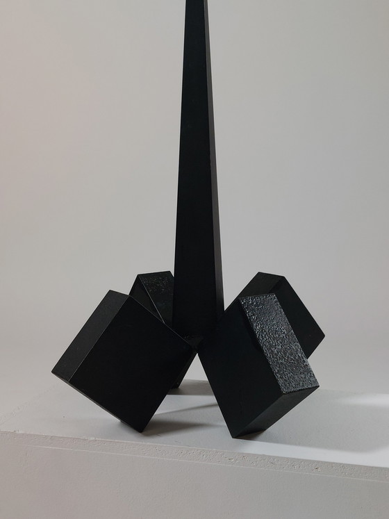 Image 1 of Sehr schwerer brutalistischer mid century Stahl Kerzenständer 