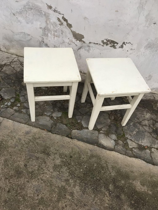Set of Painted Stools, 1940s