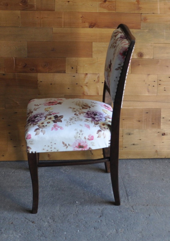 Art Deco Wood and Velvet Dining Chair, 1930s (photo 6 of 7)