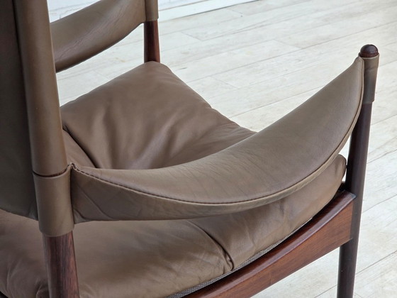 Anni '70, design danese di Kristian Vedel, Poltrona a schienale alto modello "Modus". – Poltrone, Leather (photo 11 of 21)