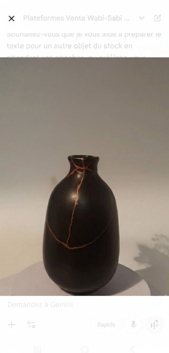 Image 1 of Traditional kintsugi soliflore vase wabi-sabi 