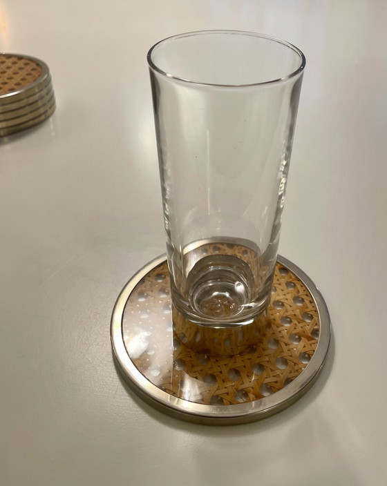 Image 1 of Plexiglas Wiener Geflecht Glasuntersetzer Untersetzer Italien 70's