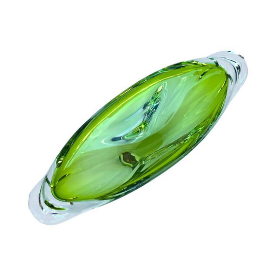 Image 1 of Ciotola in vetro verde, design di J. Broz, Skrdlovice, Cecoslovacchia, anni 1960.