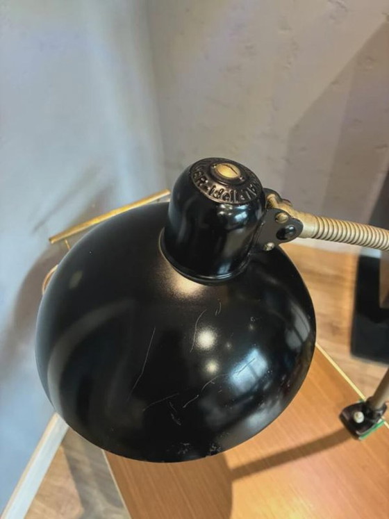Lampada da scrivania Kaiser Idell 6740 di Christian Dell, nera, Germania, anni '50, Lampade da tavolo, Metallo (foto 4 di 8)