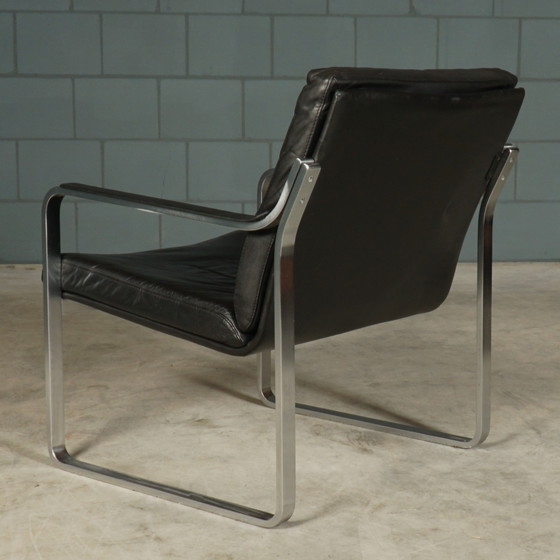 Image 1 of Vintage Designer Armchair - Black Leather - 1960s