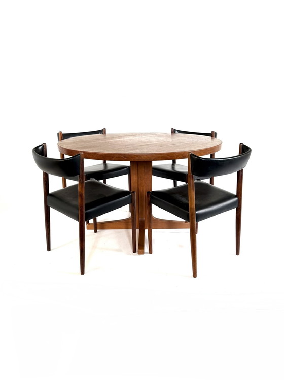 Image 1 of Vintage verlengbare Deense teakhouten eettafel ‘60