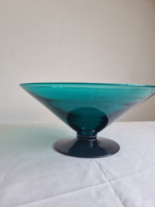 Ciotola artistica vintage in vetro italiano – Murano / Empoli – Metà del XX secolo