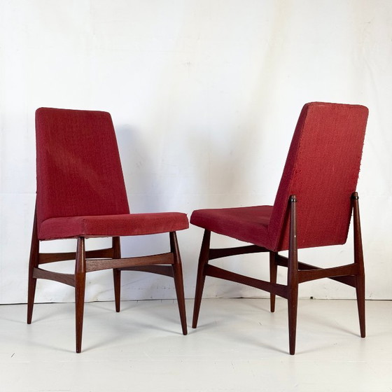 Image 1 of Set van 4 Deense Mid Century teakhouten eetkamerstoelen, 1960