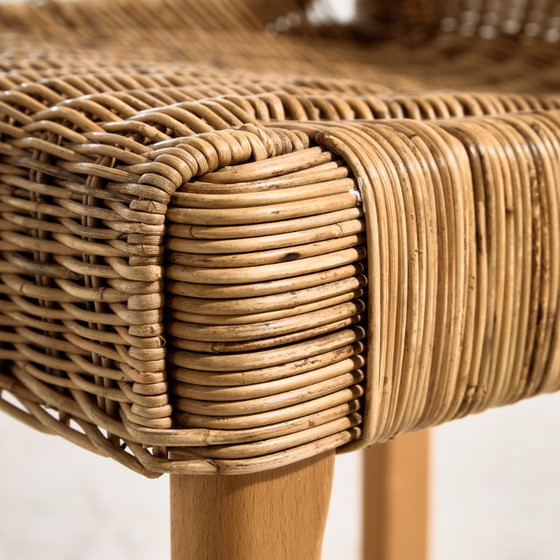 MK10876 Oak and Rattan Chair, Set of 4 – Side chairs, Wicker (photo 8 of 16)