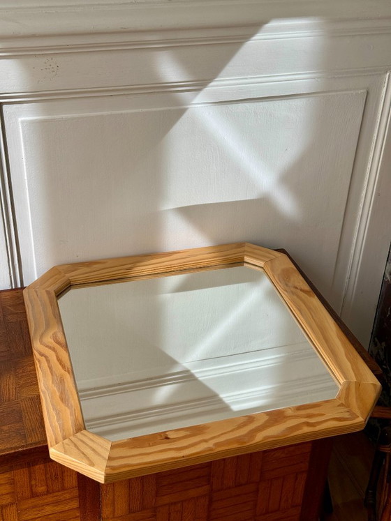 Espejo octogonal de madera clara. – Glass, Wood (photo 4 of 10)