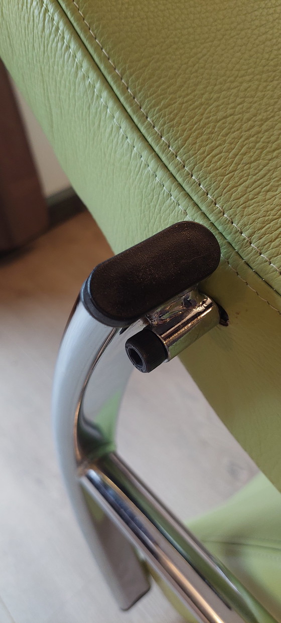 Image 1 of Moderne draaifauteuil leer chroom