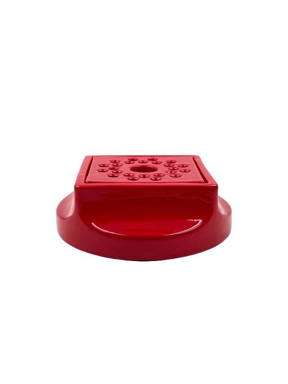 Image 1 of Space age red ceramic ashtray, Studio Opi, Gabbianelli Italy ca. 1970