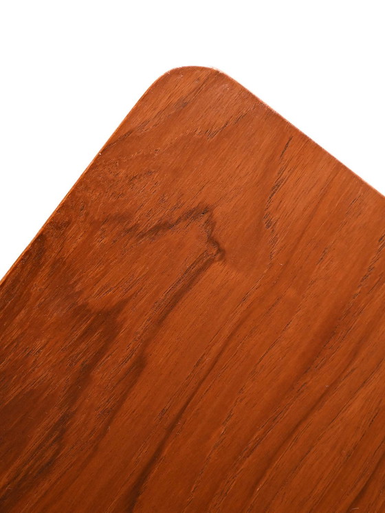 Image 1 of Comodino scandinavo vintage in teak con ripiano a doghe