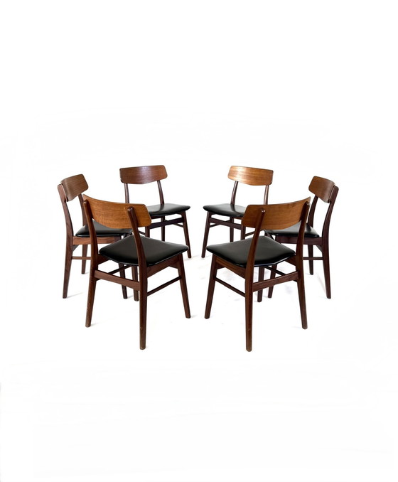 Image 1 of 6x vintage Deense eetkamerstoel, Farstrup Møbler ‘60