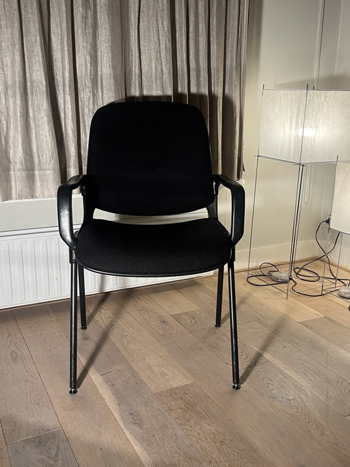 Silla de reunión Comforto vintage negra