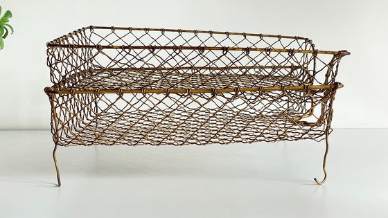 Image 1 of Cestini impilabili in filo di ottone francese vintage