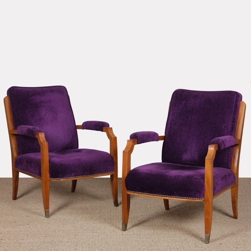 Coppia di poltrone in stile Jules Leleu, 1940