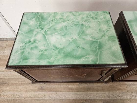 Coppia di comodini in rovere anni '60 con piani in vetro – Wood (photo 7 of 17)