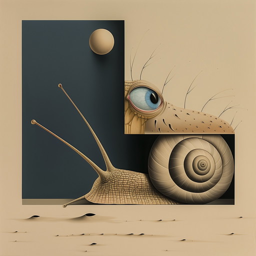 Édition unique : Giclée de haute qualité - Monsieur Escargot et l'horizon fracturé