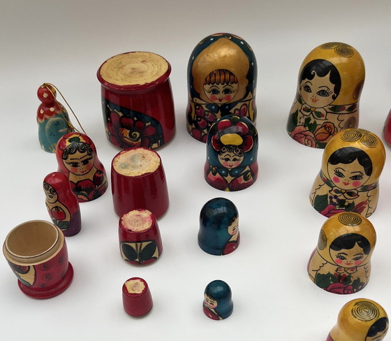 Image 1 of Ampia collezione di bambole matrioska d'epoca – bambole di legno dipinte a mano, circa anni '70/'80