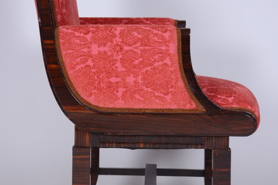 Restored Art Deco Armchair, By Pavel Janák, By PUD, Oak, Czech, 1910s – Textile, Wood (photo 4 of 14)