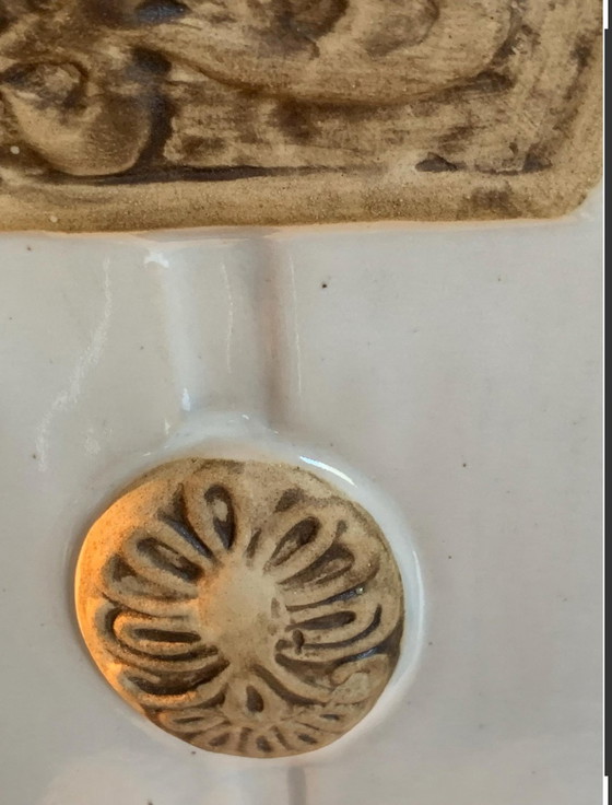 Grande Vaso Decorativo in Gres con Decorazione Antica e Drappeggio Stilizzato – Vasi, Ceramic (photo 3 of 9)