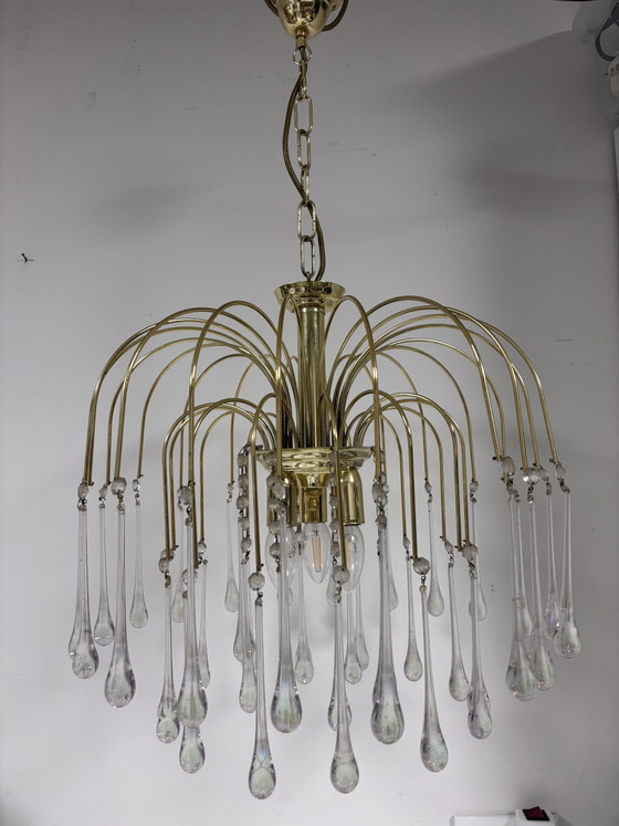 Hollywood Regency Teardrop Chandelier – Massive Belgium – Glass (photo 2 of 14)