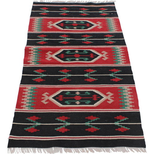 Tappeto Kilim in lana d'epoca, Cecoslovacchia 1950