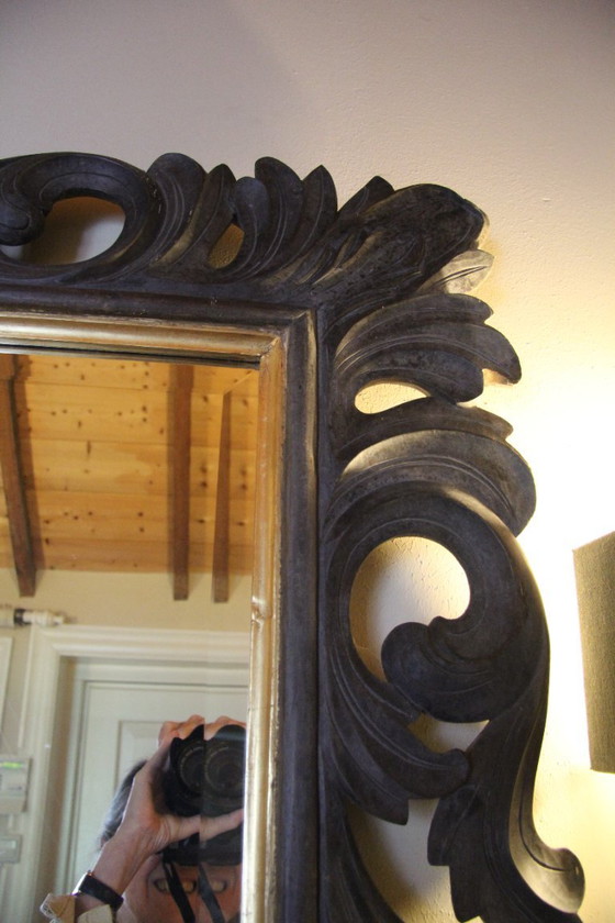 Großer Facettenspiegel Gold/Dunkelgrau von Eichholtz – Glass, Wood (photo 6 of 10)