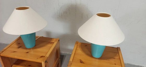 Image 1 of 2 x lampade da tavolo classiche, turchese