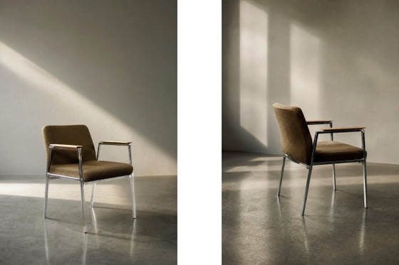 Sedia da conferenza vintage in stile Mid-Century Modern tedesca, marrone, di Drabert, anni '70. (photo 11 of 17)