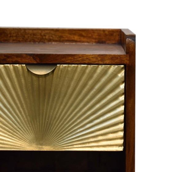 Image 1 of Hotel Chic Nightstand – Mini Manila Gold Bedside Table