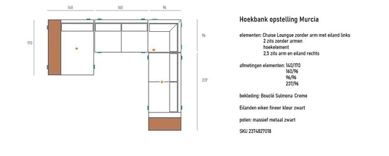 Image 1 of Canapé d'angle Murcia de la collection RB