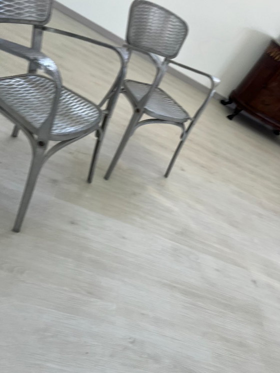 Image 1 of Aluminiumstühle - Avec-Plakette « Gaston Viort - Salon de Provence »