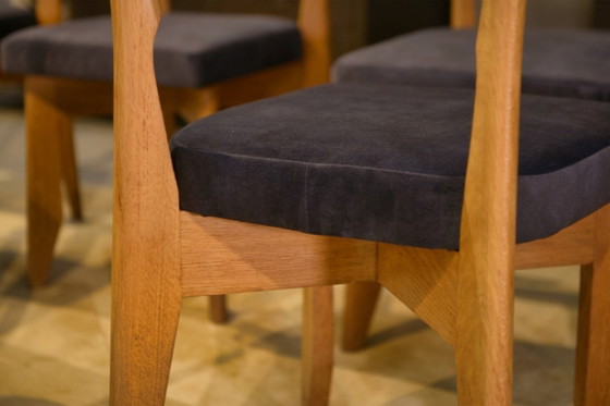 Image 1 of "Set van 6 stoelen van Guillerme en Chambron voor uw huis, jaren 1950"
